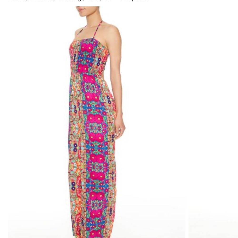Nwt forever 21 strappy jumpsuit sold out open back, pink floral, unique s women